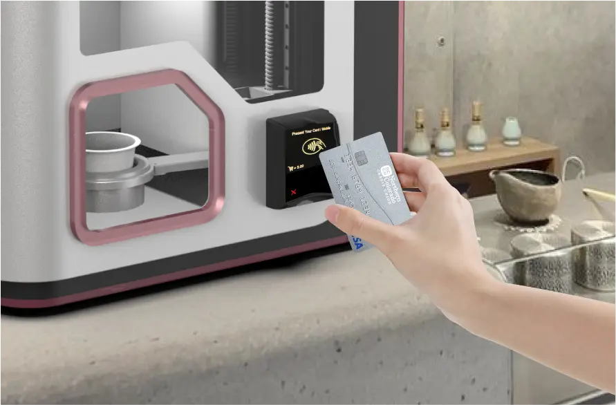 Desktop ice cream vending machine card swiping