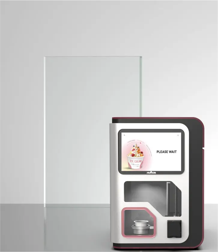 Desktop ice cream vending machine in standby mode