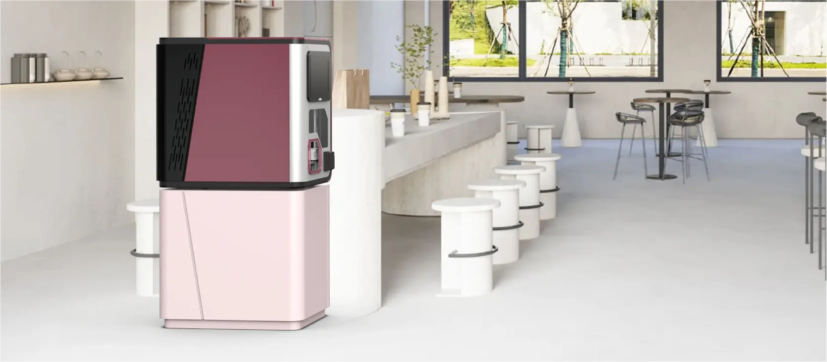 Desktop ice cream vending machine in the store