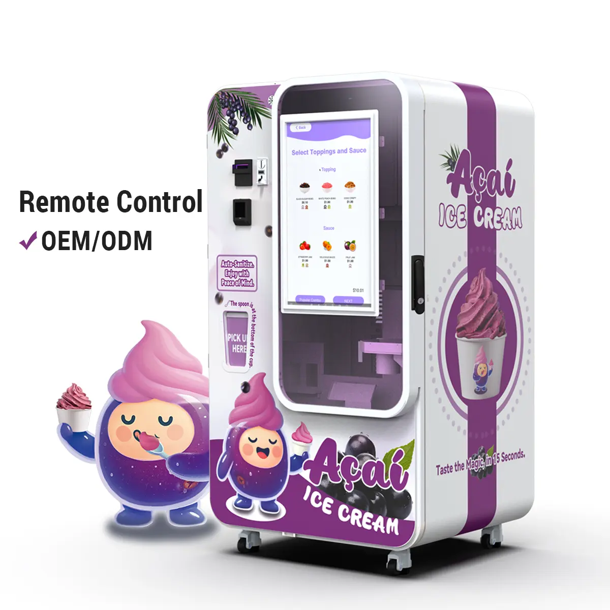NSF & CE Certified Ice Cream Vending Machine | 20L Capacity, Self-Cleaning 24/7