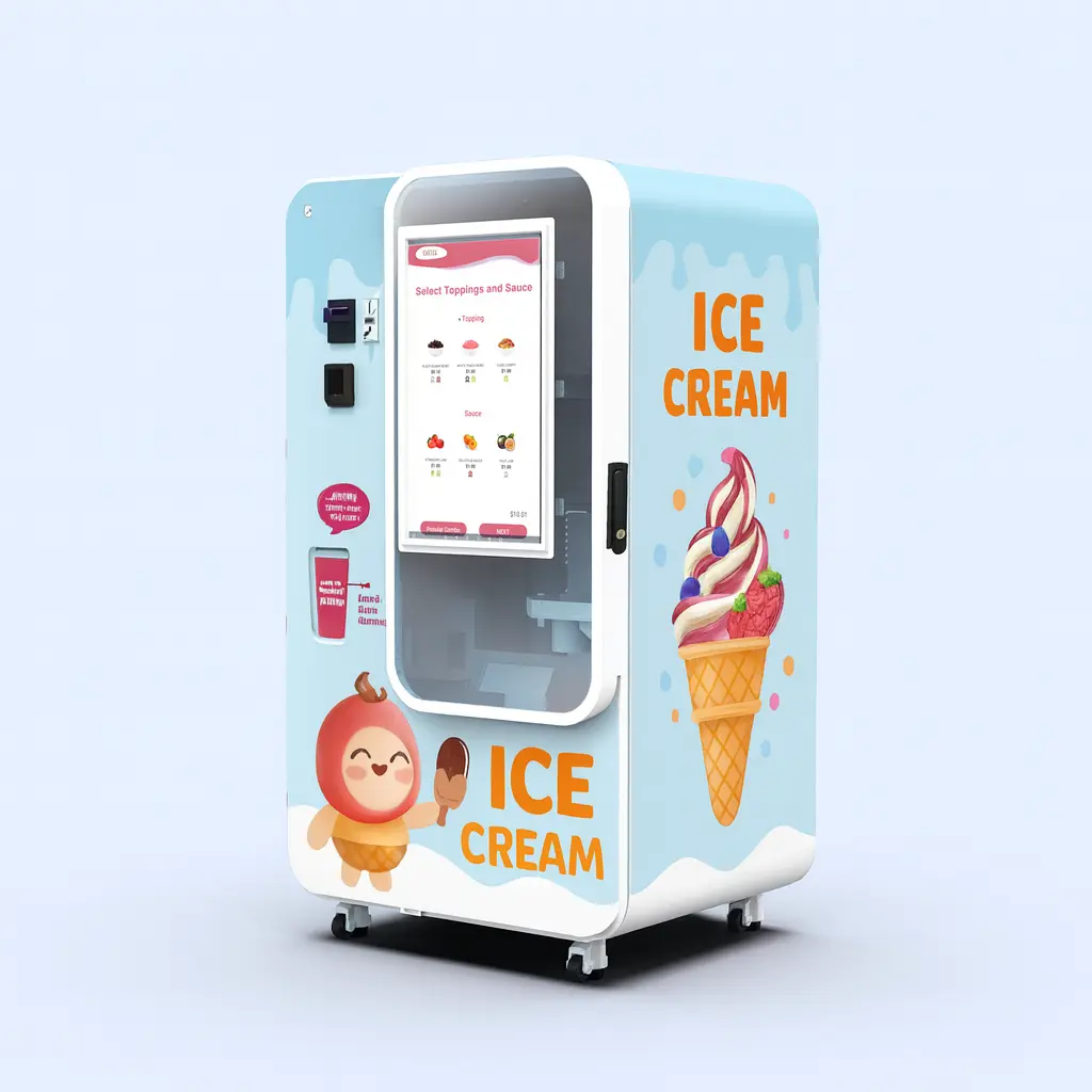 Vending Machine for Ice Cream | 5-Sec Rapid Cooling & Smart OS Control