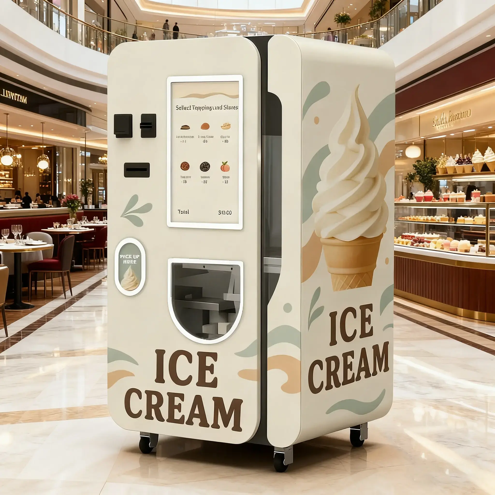 Premium Yogurt Vending Machine with Fruit Topping, Automatic Premium Yogurt Vending Machine with Fruit Topping, Automatic