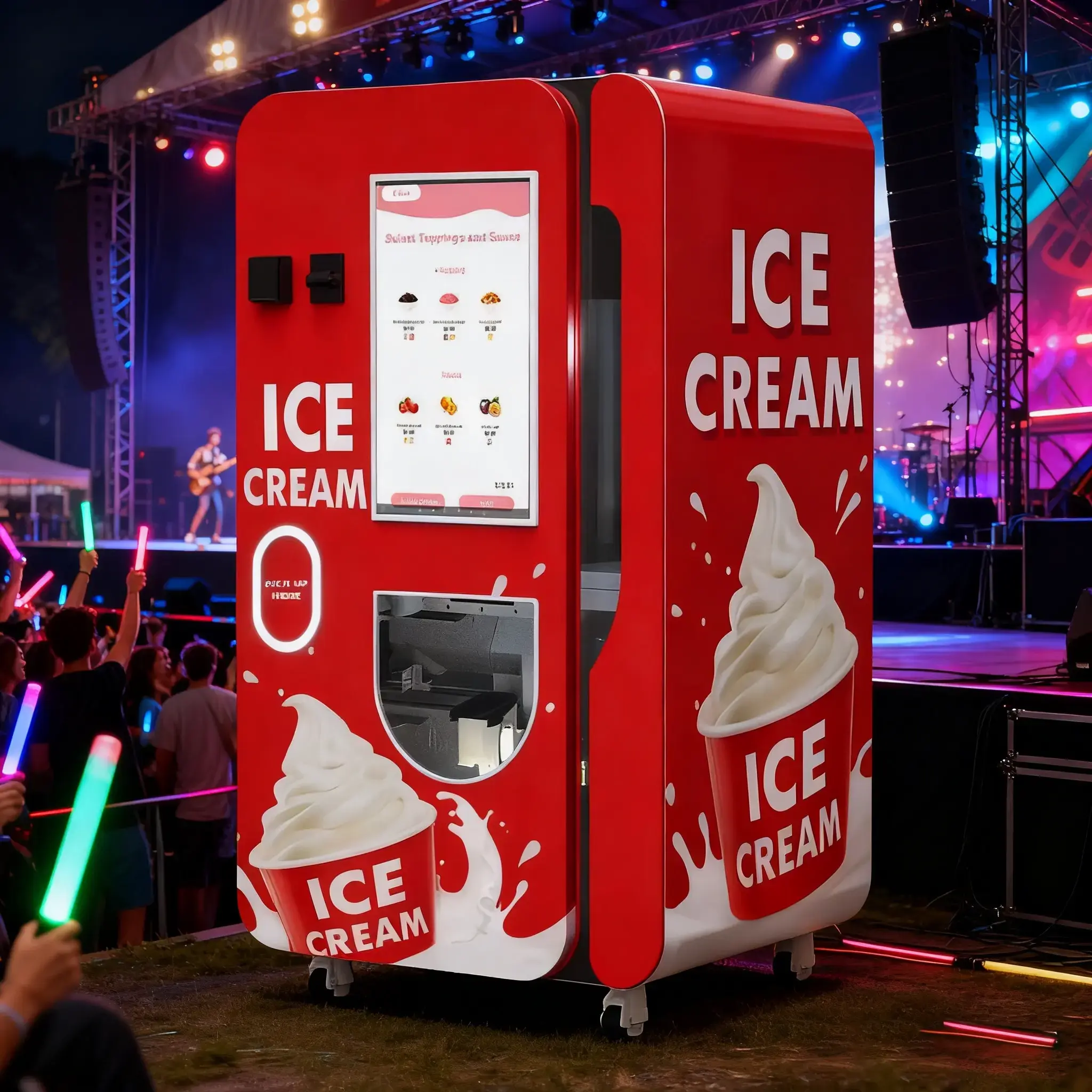 Commercial Coin Operated Ice Cream Machine - 15s Fast Serving, Smart Remote Control | HUAXIN