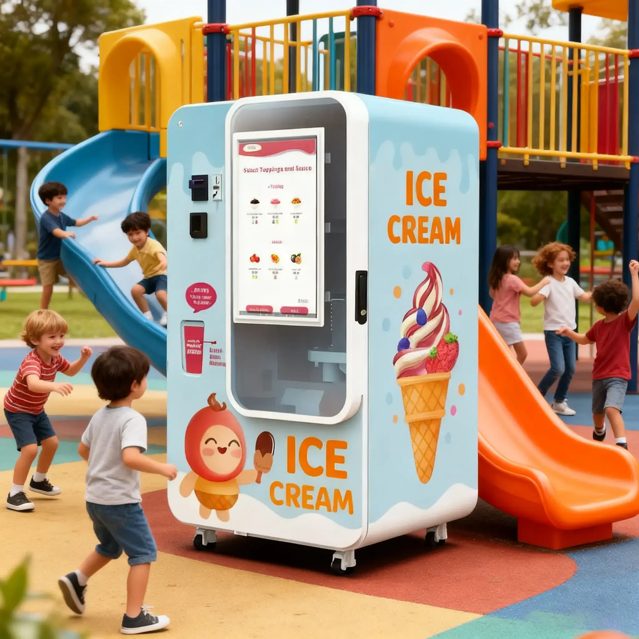 Premium Yogurt Vending Machine with Fruit Topping, Automatic