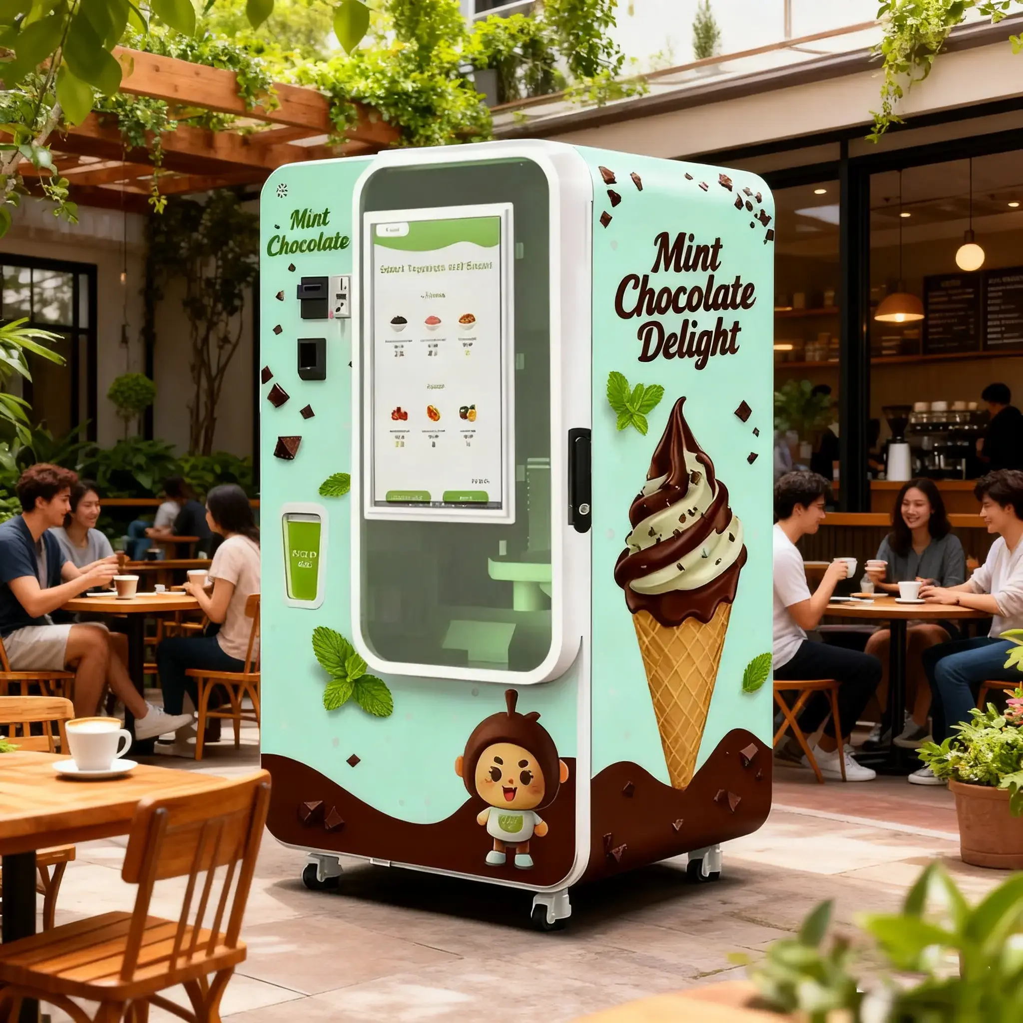 Premium Yogurt Vending Machine with Fruit Topping, Automatic