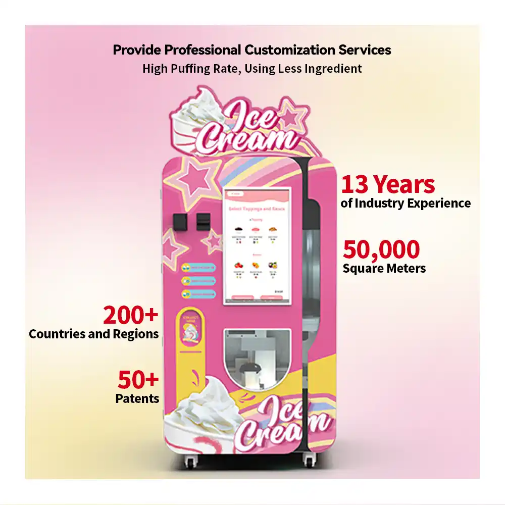 Huaxin Innovative Design B84 Automatic Ice Cream Vending Machines | Continuyously 800 Cups